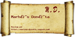 Marhás Donáta névjegykártya